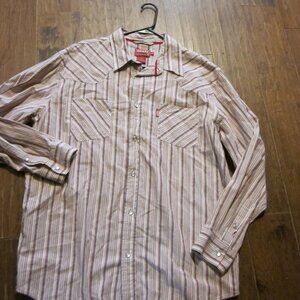 Y2k Ralph Lauren Chaps Denim western cowboy shirt iridescent snap large